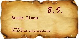 Bozik Ilona névjegykártya